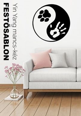 Yin Yang mancs kutya kéz festősablon