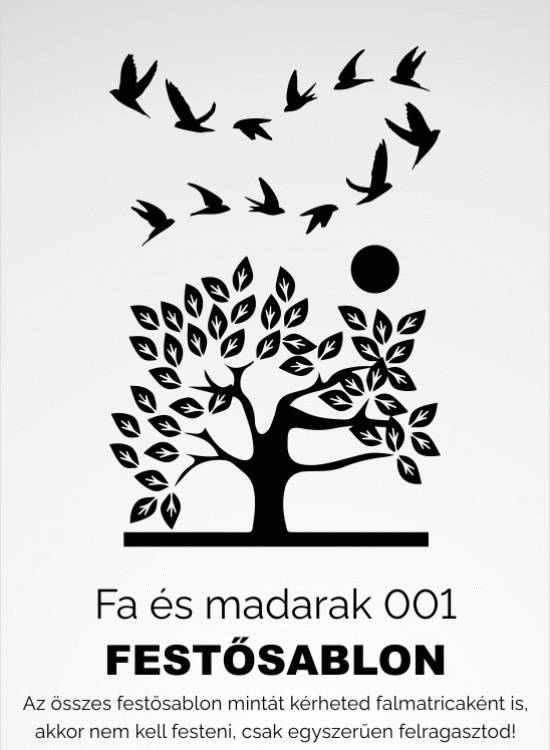 Fa és madarak festősablon, stencil