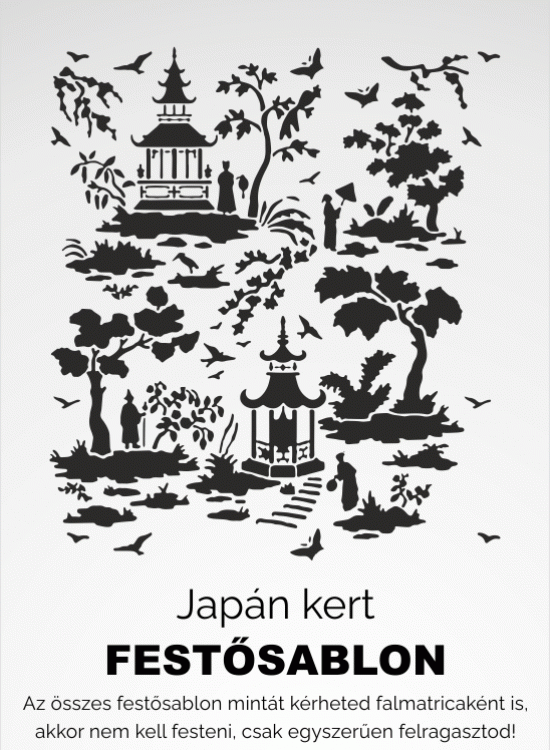 Japán kert festősablon, stencil