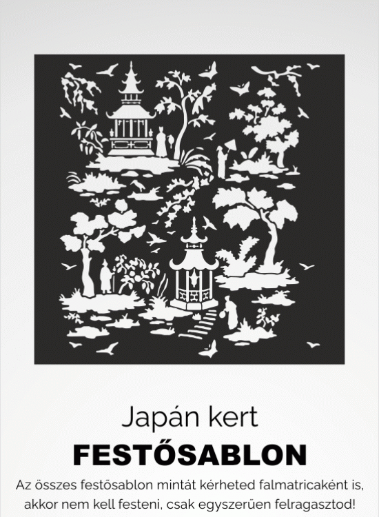 Japán kert festősablon, stencil