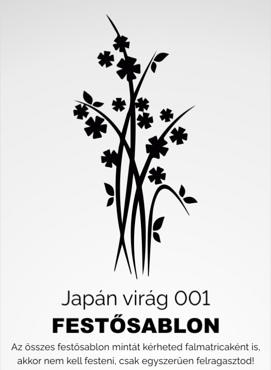 Japán virág festősablon, stencil