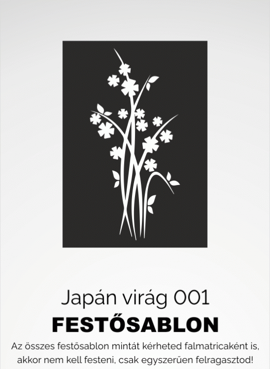 Japán virág festősablon, stencil