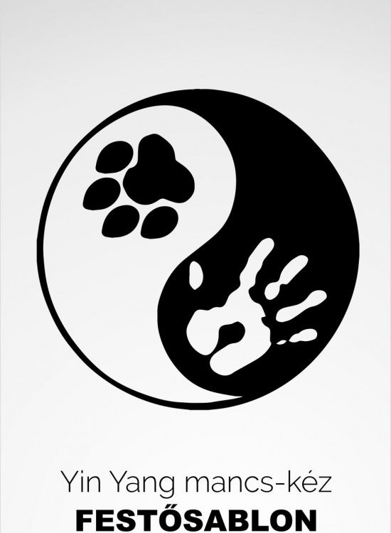 Yin Yang mancs kutya kéz festősablon