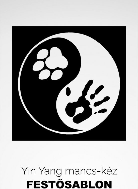 Yin Yang mancs kutya kéz festősablon