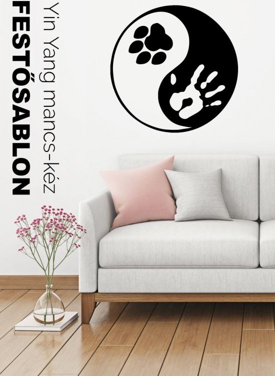 Yin Yang mancs kutya kéz festősablon
